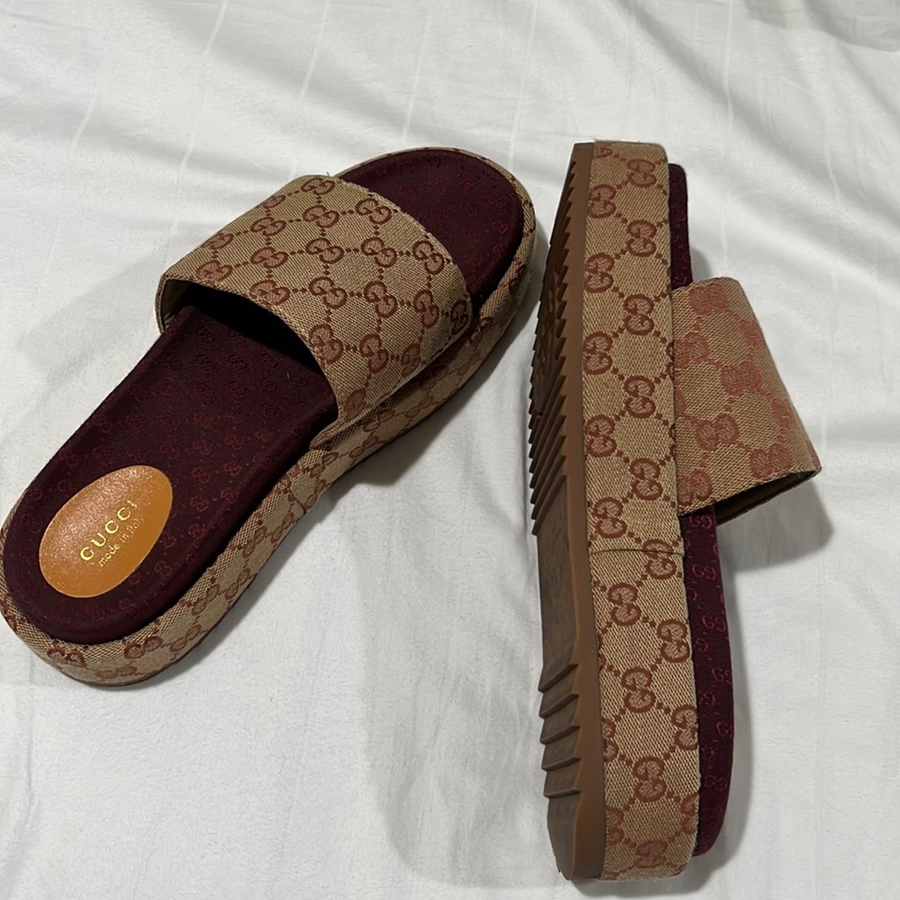 Gucci platform slides